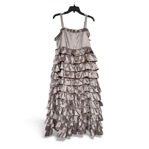 TCEC Silver Ruffle Maxi Dress​